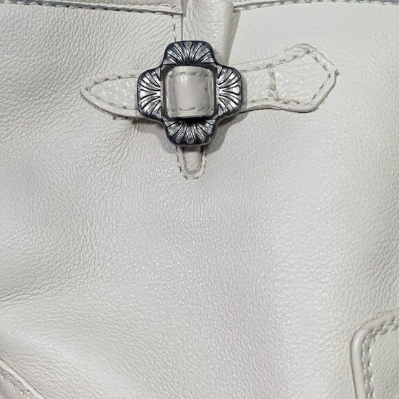 Larroudé Cream Leather Hardy Motorcycle Boots Western Concho Style Buckles 8.5 - Picture 11 of 13